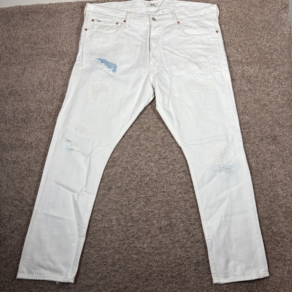 Polo Ralph Lauren Sullivan Slim Distressed Repaied Patchwork Jeans 40/30 Mens